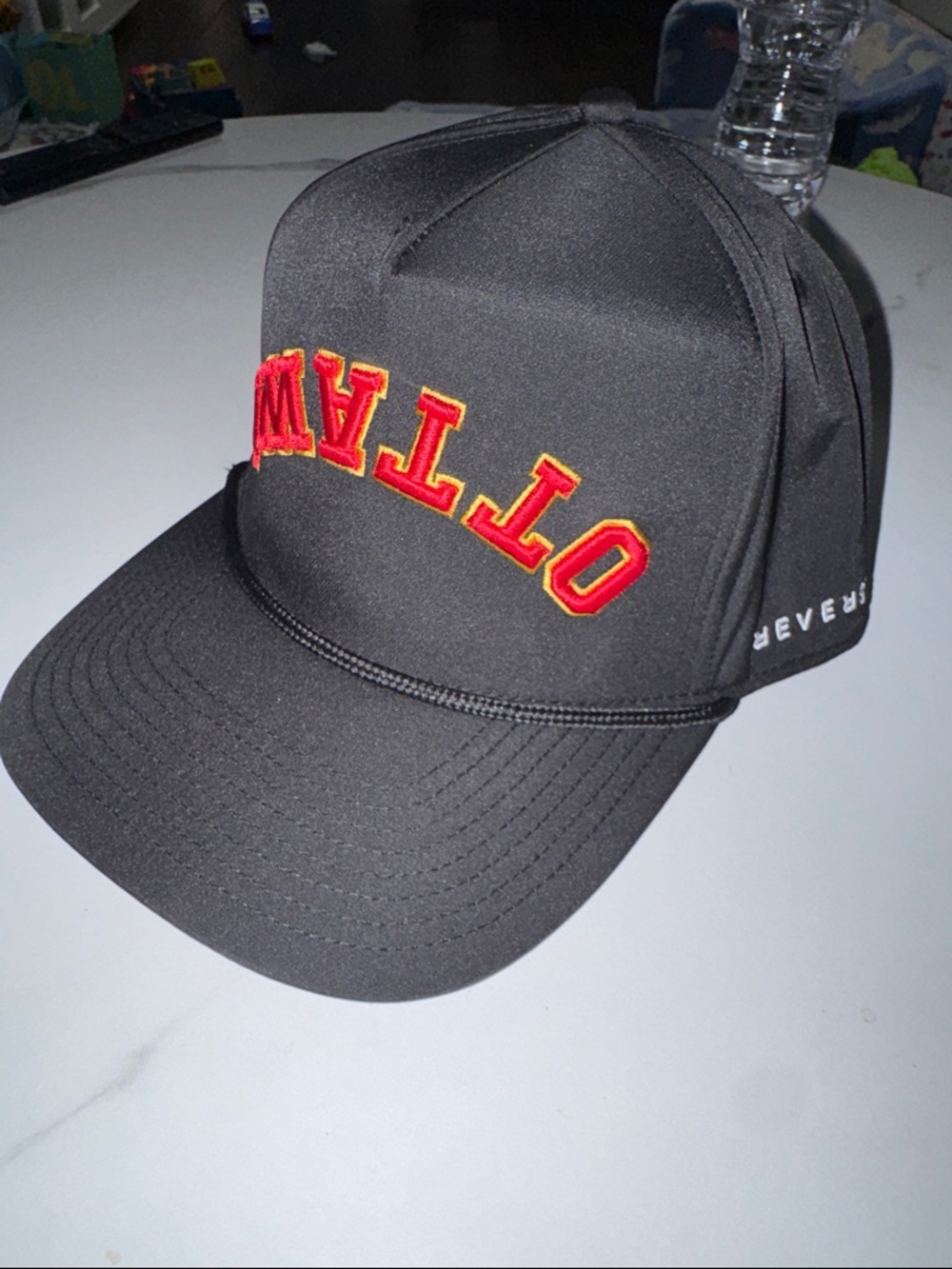 Black Hat with Red/Gold 'OTTAWA Embroidered Logo - Men Accessories